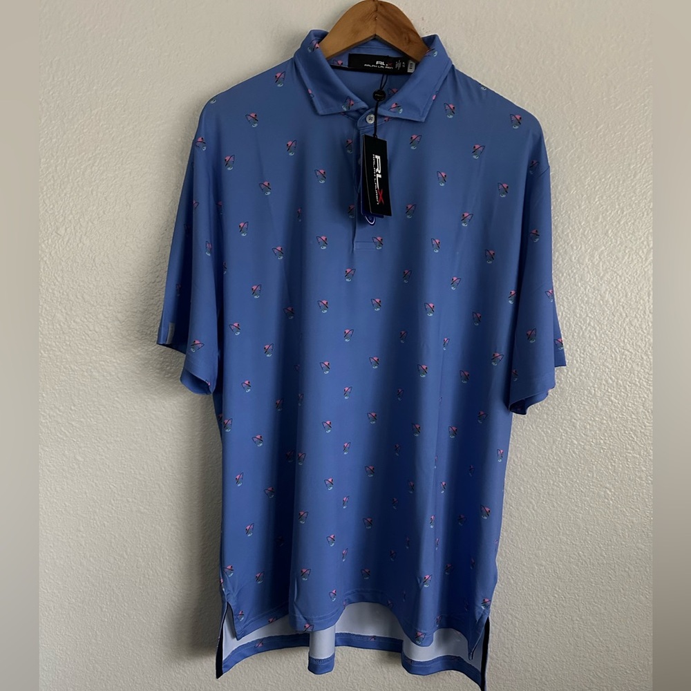 Golf Polo Shirt Polo Ralph Lauren RLX Flamingo Performance PWing Men Size XL